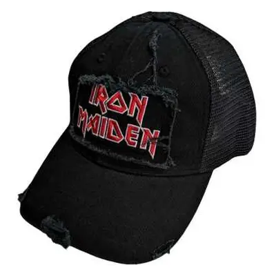 Iron Maiden Unisex Mesh Back Cap: Scuffed Logo