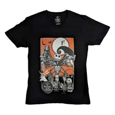 Disney Unisex T-shirt: The Nightmare Before Christmas Orange Moon (embellished) (small) S