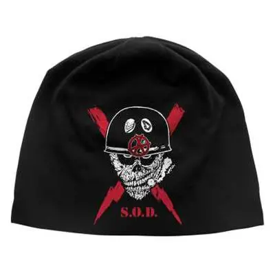 Stormtroopers Of Death Unisex Beanie Hat: Scrawled Lightning Jd Print