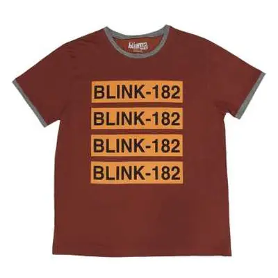 Blink-182 Unisex Ringer T-shirt: Logo Repeat (medium) M