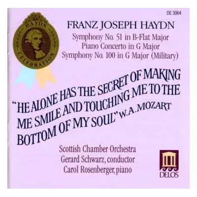 CD Joseph Haydn: Symphony No. 51 In B-Flat Major / Piano Concerto In G Major / Symphony No. 100 