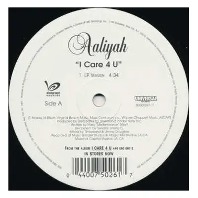 LP Aaliyah: I Care 4 U / Don't Worry