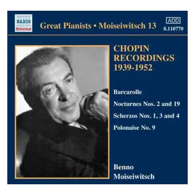 CD Frédéric Chopin: Benno Moiseiwitsch - Chopin Recordings Vol.3