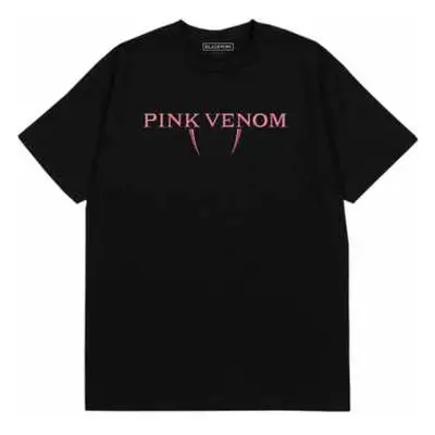 Blackpink Unisex T-shirt: Pink Venom Logo (back Print) (large) L