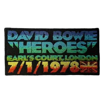 David Bowie Standard Woven Patch: Heroes Earls Court