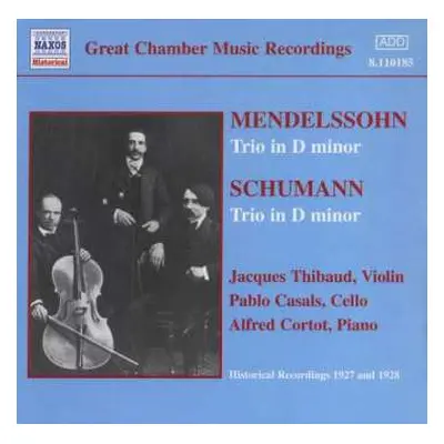 CD Felix Mendelssohn-Bartholdy: Cortot/thibaud/casals - Klaviertrios