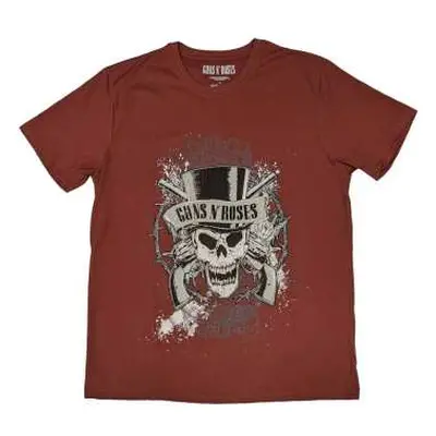 Guns N' Roses Unisex T-shirt: Faded Skull (large) Red