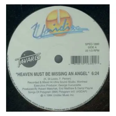 LP Tavares: Heaven Must Be Missing An Angel / More Than A Woman