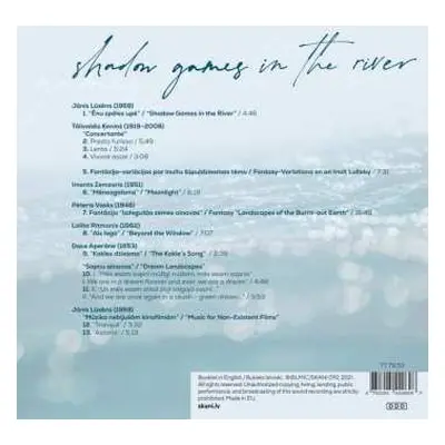 CD Ilona Meija: Shadow Games In The River: Chamber Music By Latvian Composers For Flute, Cello A