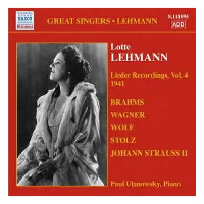 CD Johannes Brahms: Lotte Lehmann - Lieder Recordings Vol.4