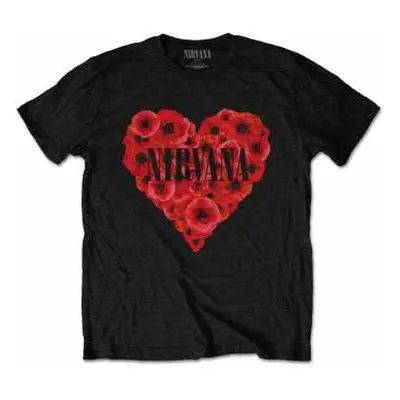 Nirvana Unisex T-shirt: Poppy Heart (xx-large) XXL