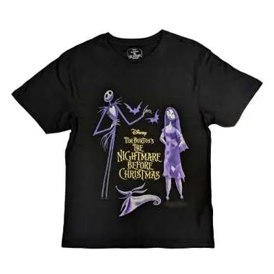 Disney Unisex T-shirt: The Nightmare Before Christmas Purple Characters (embellished) (medium) M