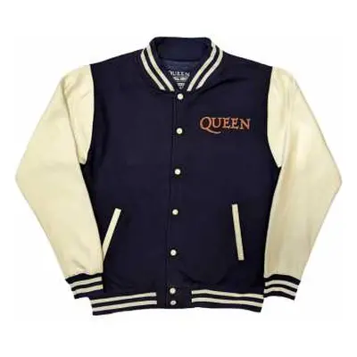 Queen Unisex Varsity Jacket: White Crest (back Print) (xx-large) XXL