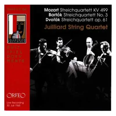 CD Wolfgang Amadeus Mozart: Juilliard String Quartet - Mozart / Bartok / Dvorak