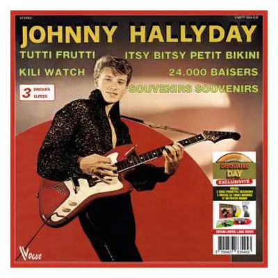 3LP Johnny Hallyday: Coffret Vogue - Made In Belgium (marble Green/yellow/red Vinyl + Poster)