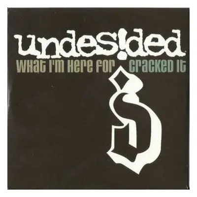 CD Undesided: What I'm Here For / Cracked It