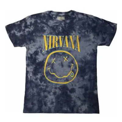 Nirvana Unisex T-shirt: Smiley Blue Stroke (wash Collection) (x-large) XL