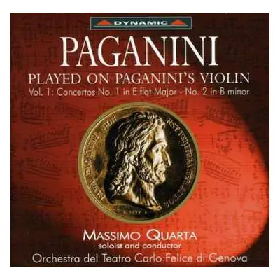 CD Niccolò Paganini: Played On Paganini's Violin Vol. 1 Concertos No. 1 In E Flat Major - No. 2 