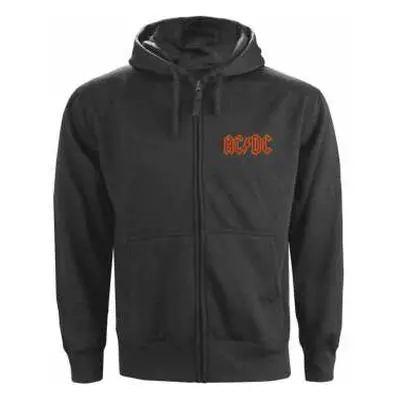 Ac/dc Unisex Zipped Hoodie: Logo (back Print) (small) S