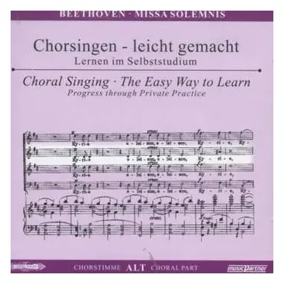 CD Ludwig van Beethoven: Chorsingen Leicht Gemacht:beethoven,missa Solemnis