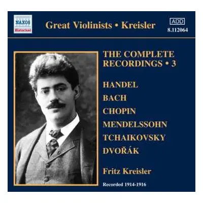 CD Georg Friedrich Händel: Fritz Kreisler - The Complete Recordings Vol.3