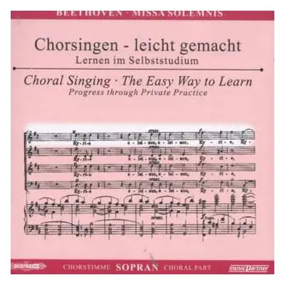 CD Ludwig van Beethoven: Chorsingen Leicht Gemacht:beethoven,missa Solemnis