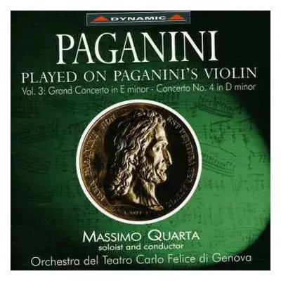 CD Niccolò Paganini: Played On Paganini's Violin Vol. 3: Concertos In E Minor - No. 4 In D Minor