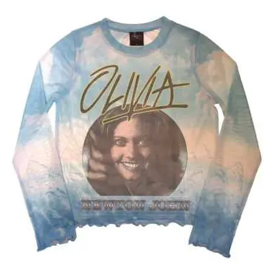 Olivia Newton-john Ladies Long Sleeve T-shirt: Circle Photo (mesh) (x-small) XS