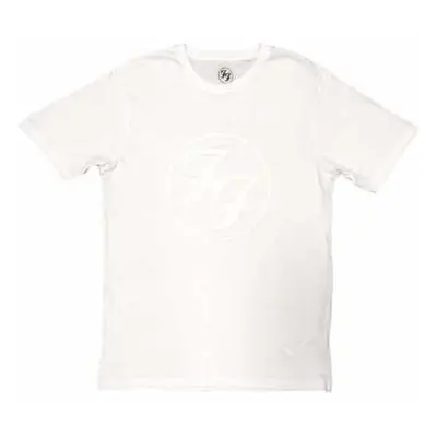 Foo Fighters Unisex Hi-build T-shirt: Ff Logo (white-on-white) (large) L