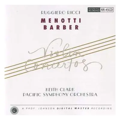 CD Ruggiero Ricci: Menotti / Barber: Violin Concertos