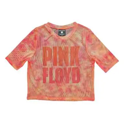 Pink Floyd Ladies Crop Top: Stacked Logo (mesh) (x-small) XS