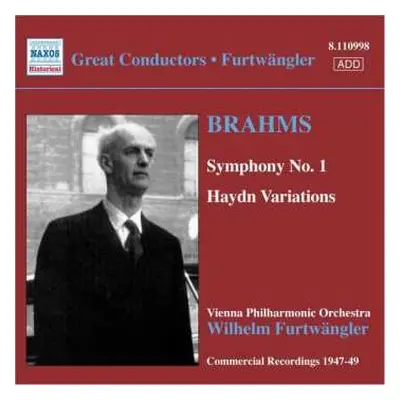 CD Johannes Brahms: Brahms, Symphony No.1, Haydn Variations. Commercial Recordings 1940-50 vol. 