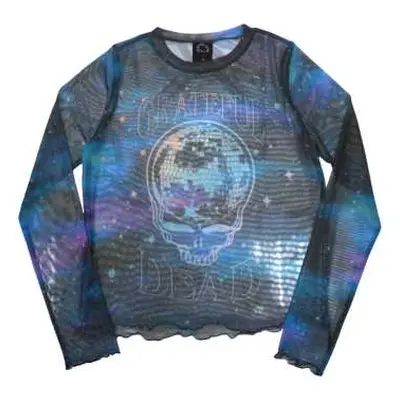 Grateful Dead Ladies Long Sleeve T-shirt: Stealy Glitter Ball (mesh) (x-small) XS