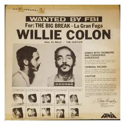 LP Willie Colón: Wanted By FBI / The Big Break - La Gran Fuga