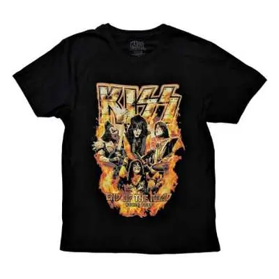 Kiss Unisex T-shirt: End Of The Road Tour Orange (back Print) (medium) M