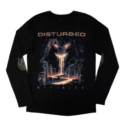 Disturbed Unisex Long Sleeve T-shirt: European Tour '23 Divisive (back Print & Ex-tour) (large) 