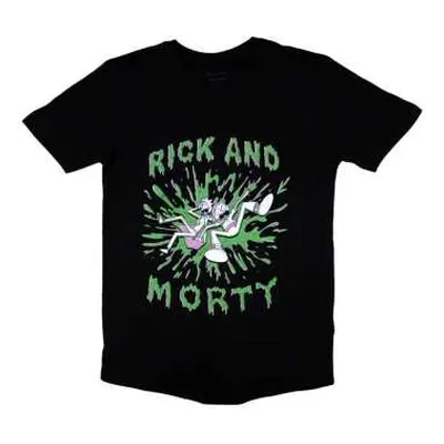 Cartoon Network Unisex T-shirt: Rick & Morty - Green Splat (large) L