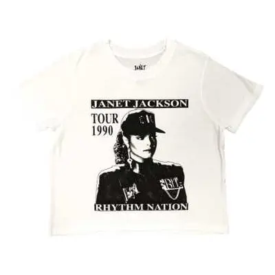 Janet Jackson Ladies Crop Top: Rhythm Nation (large) L