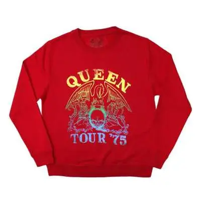 Queen Unisex Sweatshirt: Tour '75 Crest (large) L