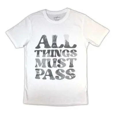 George Harrison Unisex T-shirt: All Things Must Pass Text Infill (medium) M