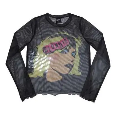 Blondie Ladies Long Sleeve T-shirt: Punk Poster (mesh) (x-small) XS