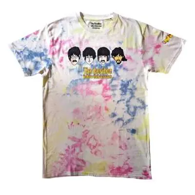 The Beatles Unisex T-shirt: Yellow Submarine Heads & Apple Bonkers (back Print & Wash Collection