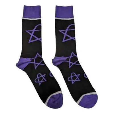 Him Unisex Ankle Socks: Purple Heartagrams (uk Size 7 - 11) 42 - 47