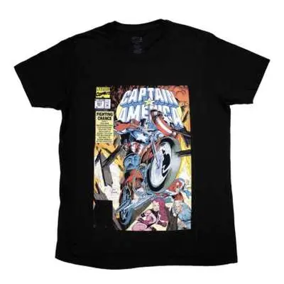 Marvel Comics Unisex T-shirt: Captain America Wheel Comic Cover (large) L