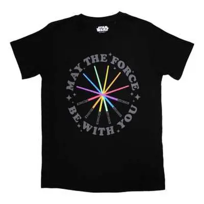 Star Wars Unisex T-shirt: Rainbow Sabers (medium) M