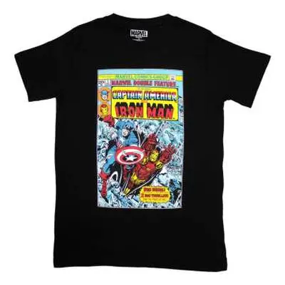 Marvel Comics Unisex T-shirt: Captain America & Iron Man Comic Cover (large) L