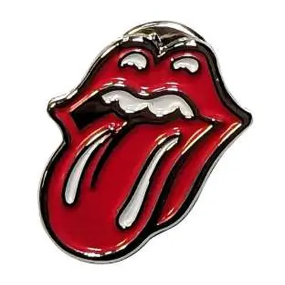 The Rolling Stones Pin Badge: Classic Tongue Silver Outline