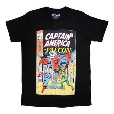 Marvel Comics Unisex T-shirt: Captain America & Falcon Comic Cover (large) L