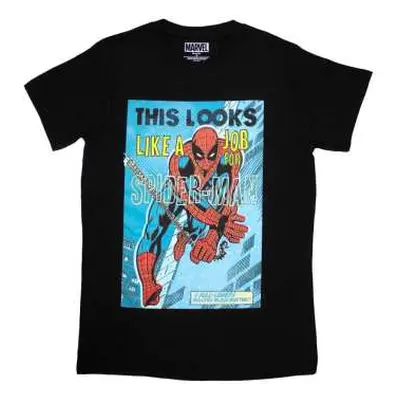 Marvel Comics Unisex T-shirt: Looks Like A Job For Spiderman (small) S