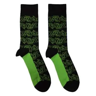 Rob Zombie Unisex Ankle Socks: Logo Repeat (uk Size 7 - 11) 42 - 47